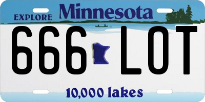 MN license plate 666LOT
