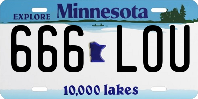 MN license plate 666LOU