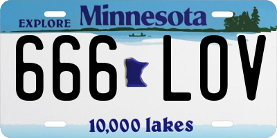 MN license plate 666LOV
