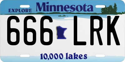 MN license plate 666LRK