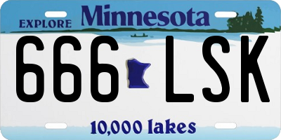 MN license plate 666LSK