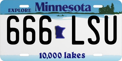 MN license plate 666LSU