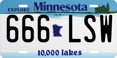 MN license plate 666LSW