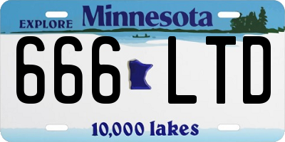 MN license plate 666LTD