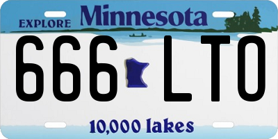 MN license plate 666LTO