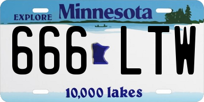 MN license plate 666LTW