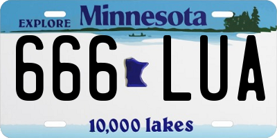 MN license plate 666LUA