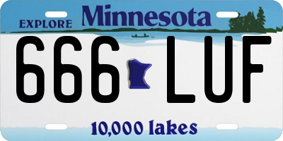 MN license plate 666LUF