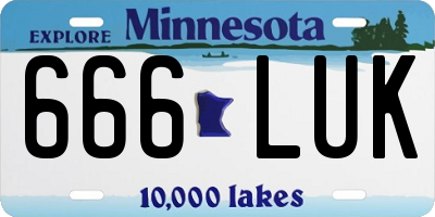 MN license plate 666LUK