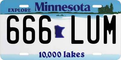 MN license plate 666LUM