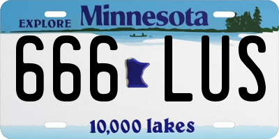 MN license plate 666LUS