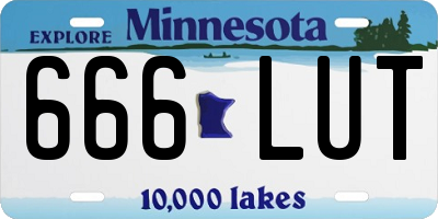 MN license plate 666LUT