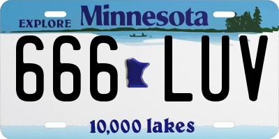 MN license plate 666LUV