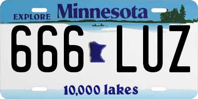 MN license plate 666LUZ