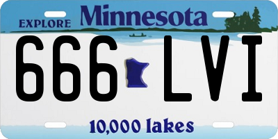 MN license plate 666LVI