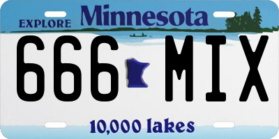 MN license plate 666MIX