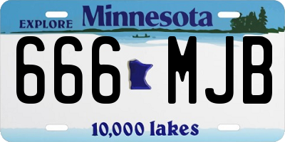 MN license plate 666MJB