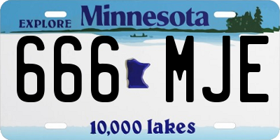 MN license plate 666MJE