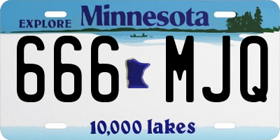 MN license plate 666MJQ