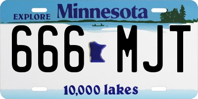 MN license plate 666MJT
