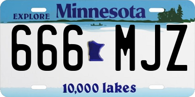 MN license plate 666MJZ