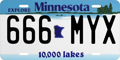 MN license plate 666MYX