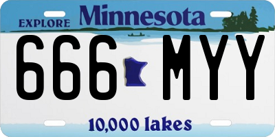 MN license plate 666MYY