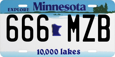 MN license plate 666MZB