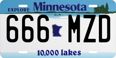 MN license plate 666MZD