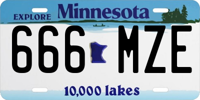 MN license plate 666MZE