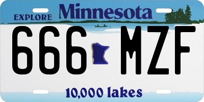 MN license plate 666MZF