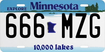 MN license plate 666MZG