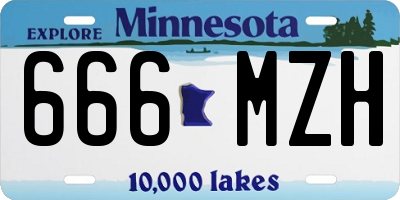 MN license plate 666MZH