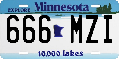 MN license plate 666MZI