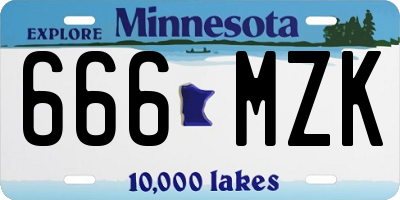 MN license plate 666MZK