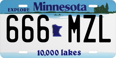 MN license plate 666MZL