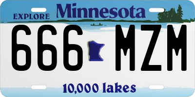 MN license plate 666MZM