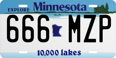 MN license plate 666MZP