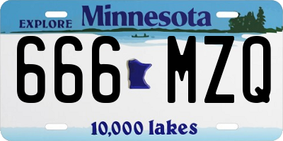MN license plate 666MZQ