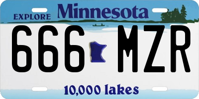 MN license plate 666MZR