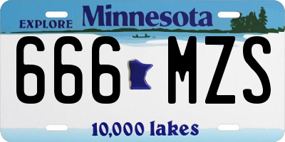 MN license plate 666MZS