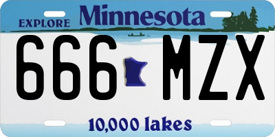 MN license plate 666MZX