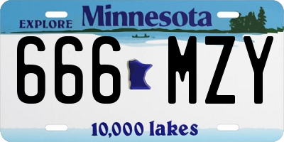 MN license plate 666MZY
