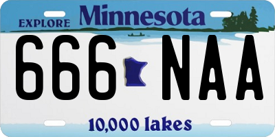 MN license plate 666NAA