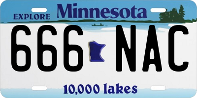 MN license plate 666NAC