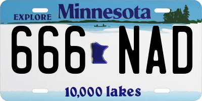 MN license plate 666NAD