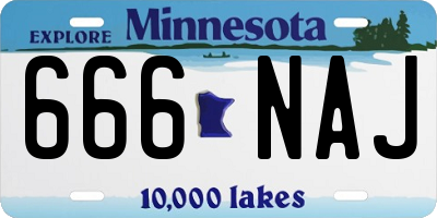 MN license plate 666NAJ