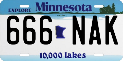 MN license plate 666NAK