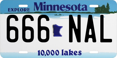MN license plate 666NAL