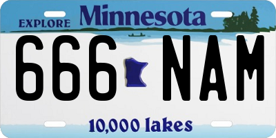 MN license plate 666NAM